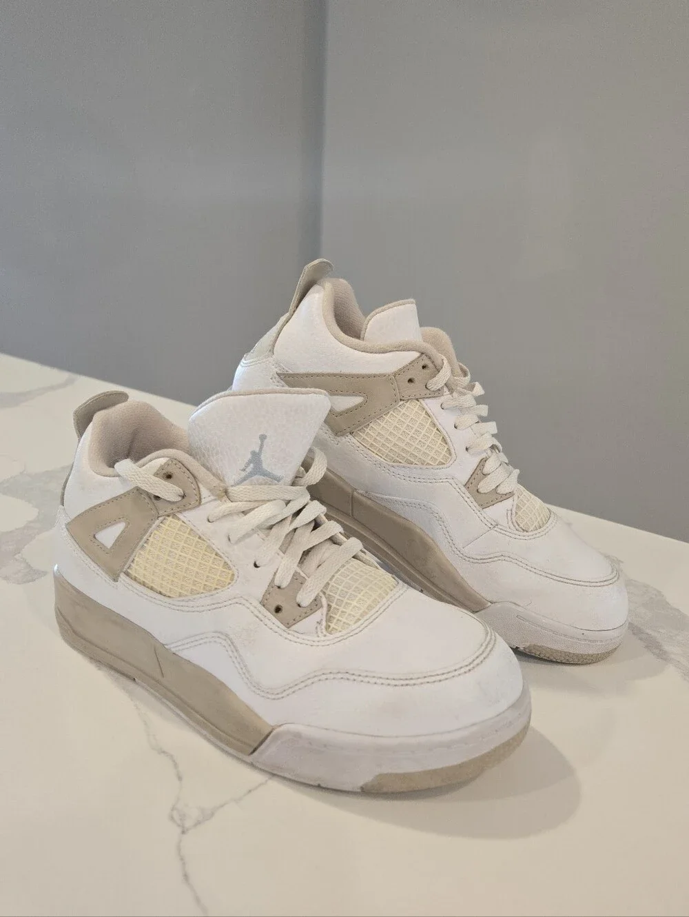 Jordan Kids' Plush-Lined Sneaker in Cream and White Size Youth 3